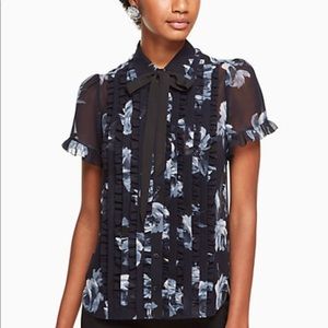 Kate Spade Midnight Rose Chiffon Blouse